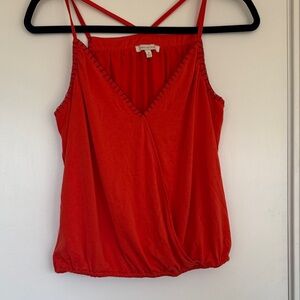 Skies Are Blue Red V-Neck Wrap Camisole with Thin Straps